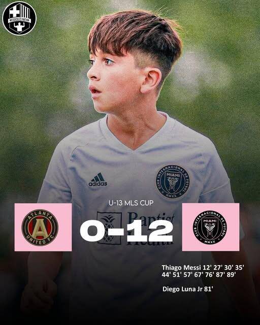  假新聞！梅西兒子U13比賽單場1人轟11球，多家媒體報道后刪除新聞