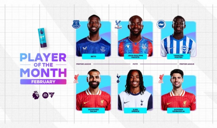  英超2月最佳候選：貝托、馬特塔、明特、薩拉赫、斯賓塞、索博